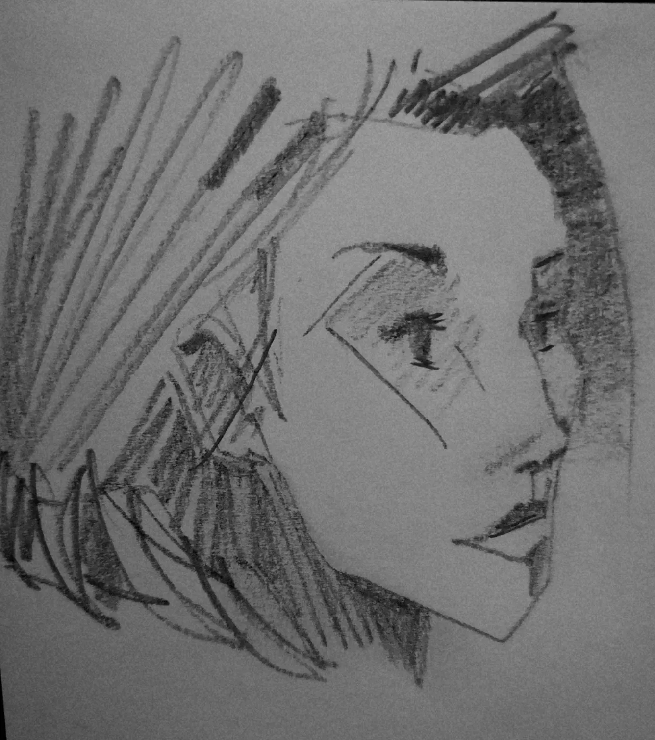 Pencil sketch of a woman's face